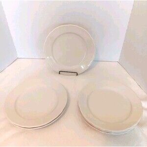 6 Vtg Homer Laughlin Best China White Scalloped Dinner Plates Restaurant Ware